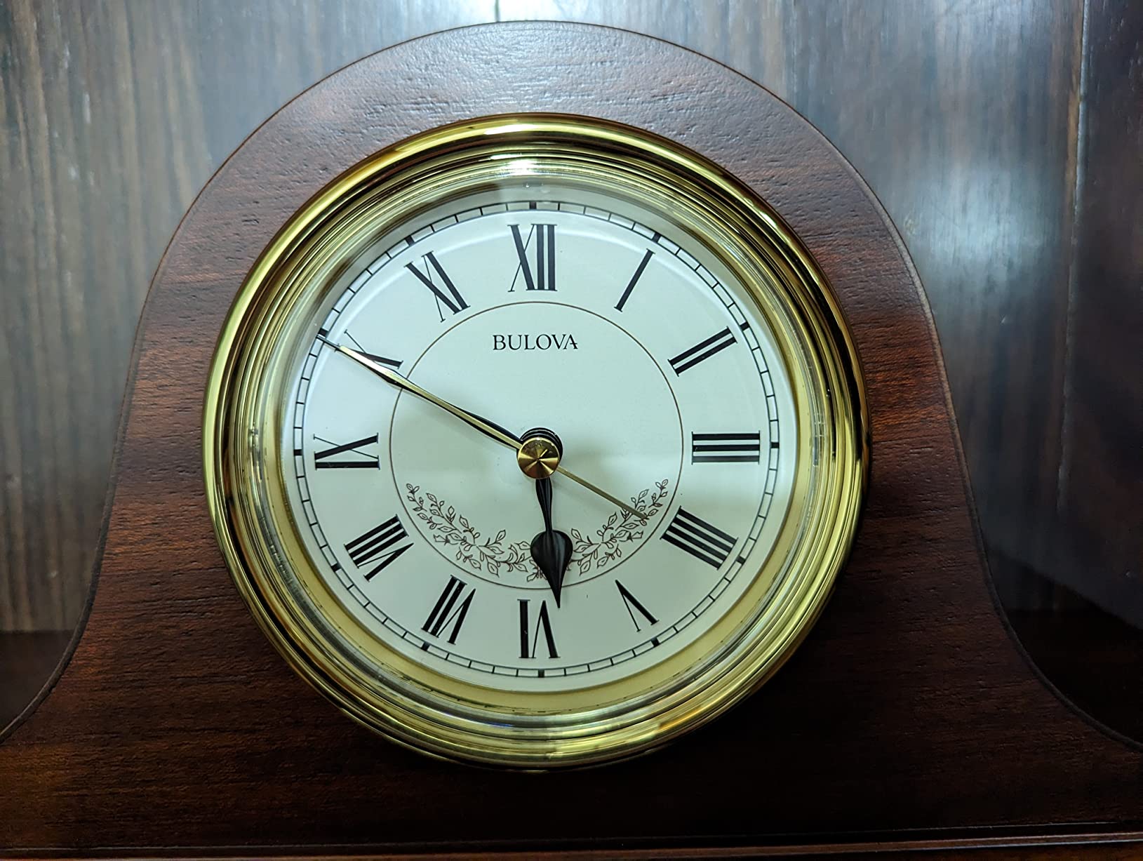 Bulova B1929 Bulova Annette I Chiming Mantel Clock, Model B1929 | Classic Mahogany Finish | Westminster Melody on the Hour | Battery Powered I Chiming Clock customer photo 2