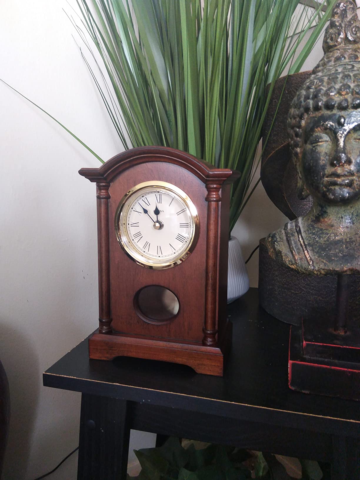 Bulova Dalton Chiming Pendulum Table Clock - Walnut Finish - Gold-Tone Accents customer photo 1