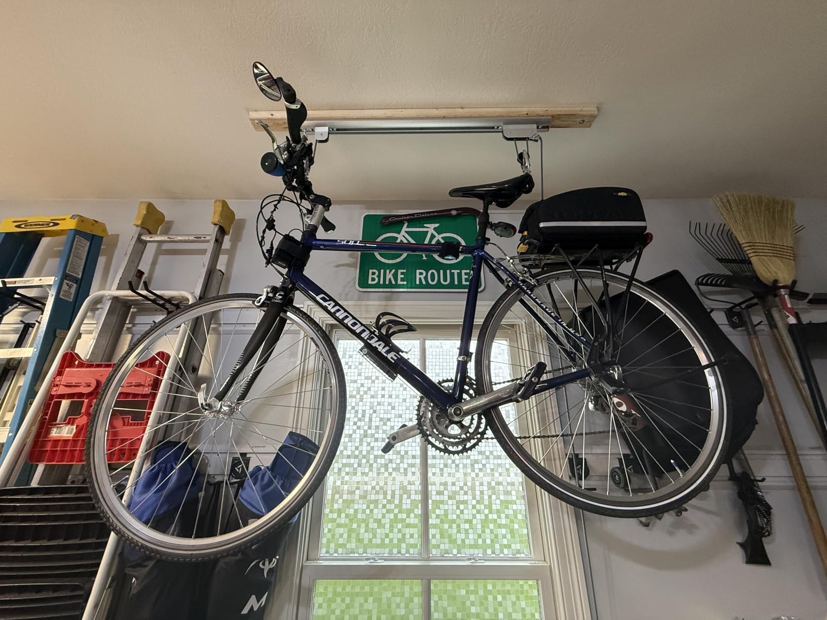 RAD Cycle Products Rail Mount Bike and Ladder Lift for Your Garage or Workshop Holds up to 75 Pounds No Mounting Board Needed customer photo 2