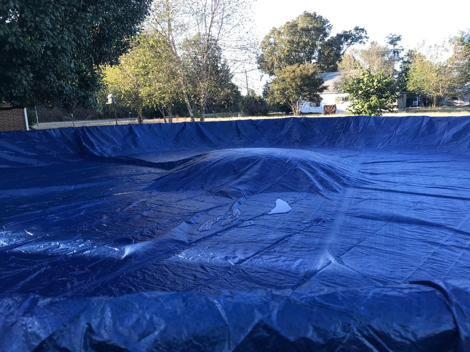 Robelle 24 ft Heavy Duty Super Winter Pool Cover for Above Ground Pools | Blue Above Ground Pool Cover, 4 ft Overlap (28ft Cover Size), Solid 8 x 8 Scrim, 2.36 oz/yd2, 10-Year Warranty, Style: 3524-4 customer photo 1