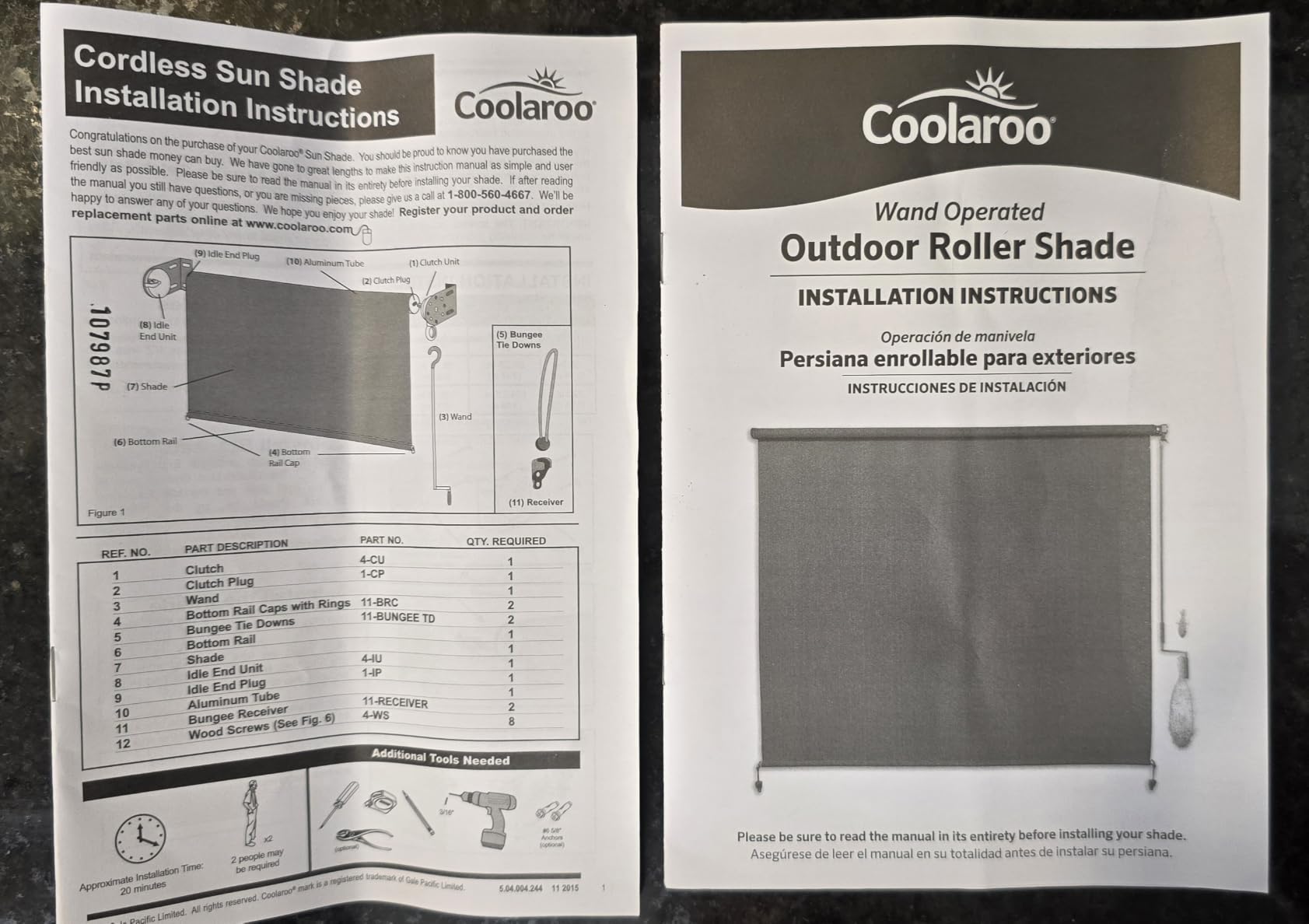 Coolaroo Outdoor Roller Shade with Wand - 95% UV Block Breathable Light Filtering Shade for Patio or Porch, Fade-Resistant, Easy-Clean Fabric, 8ft x 8ft, Walnut customer photo 2