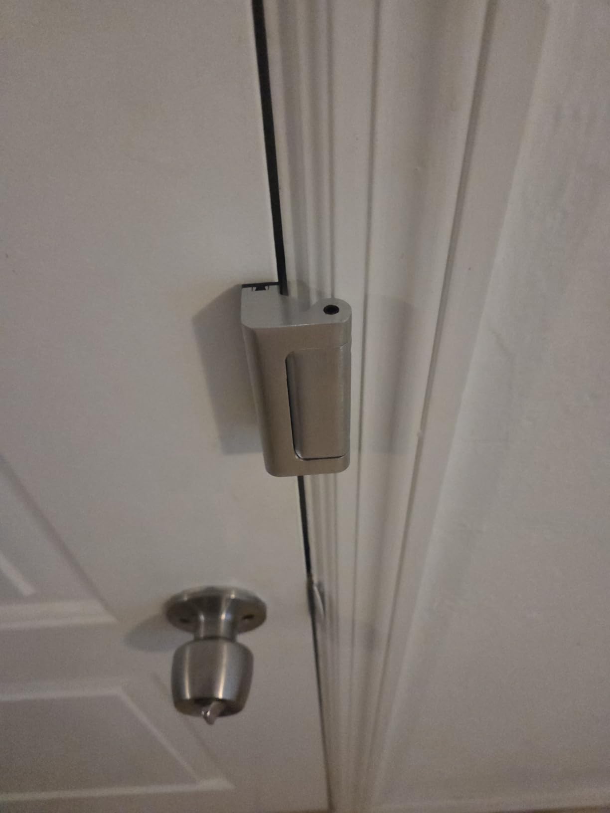 Prime-Line U 10827 Door Reinforcement Lock - Add Extra, High Security to your Home and Prevent Unauthorized Entry - 3 In. Stop, Aluminum Construction, Satin Nickel (Single Pack) customer photo 2