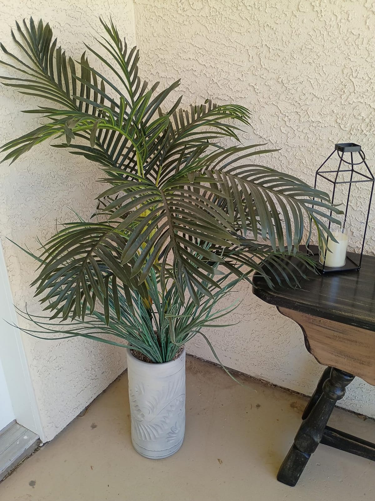 Nearly Natural 4 ft Artificial Golden Cane Palm Tree with Nursery Pot | Double-Stalk, Lush Realistic Foliage, Indoor Faux Palm Plant, Living Room Decor, Perfect Tropical Decoration customer photo 1