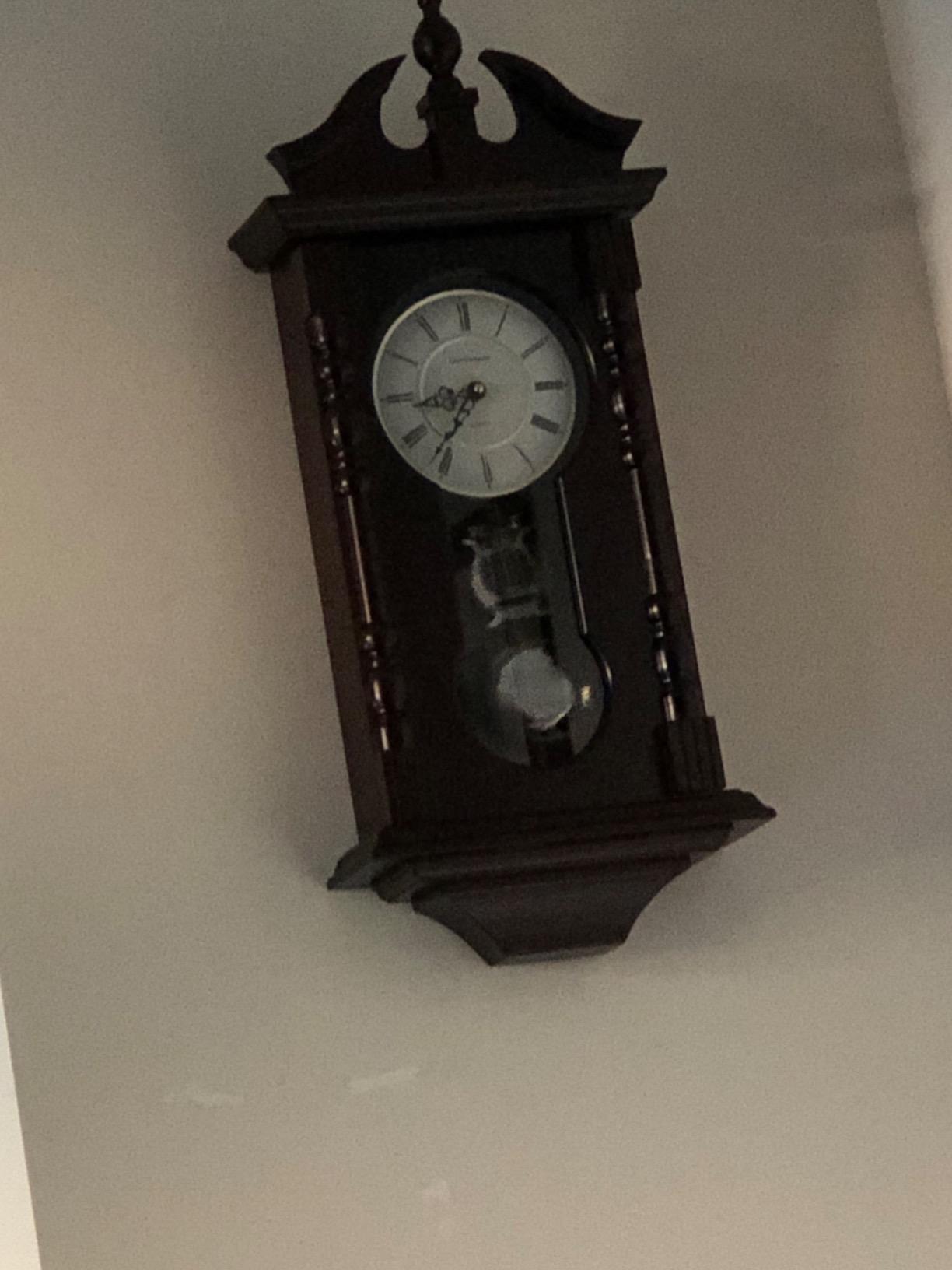 Wall Clocks: Grandfather Wood Wall Clock with Chime. Pendulum Wood Traditional Clock. Makes a Great Housewarming or Birthday Gift Wall Clock Chimes Every Hour with Westminster Melody customer photo 1