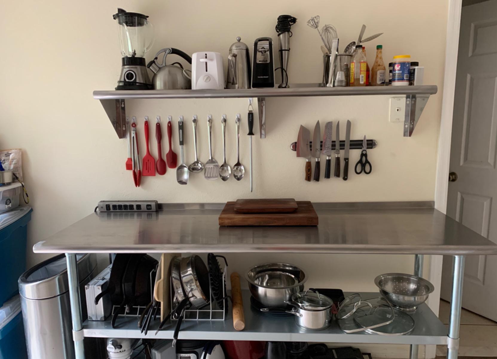 GRIDMANN Stainless Steel Kitchen Prep Table 72 x 30 Inches with Backsplash & Under Shelf, NSF Commercial Work Table for Restaurant and Home customer photo 2
