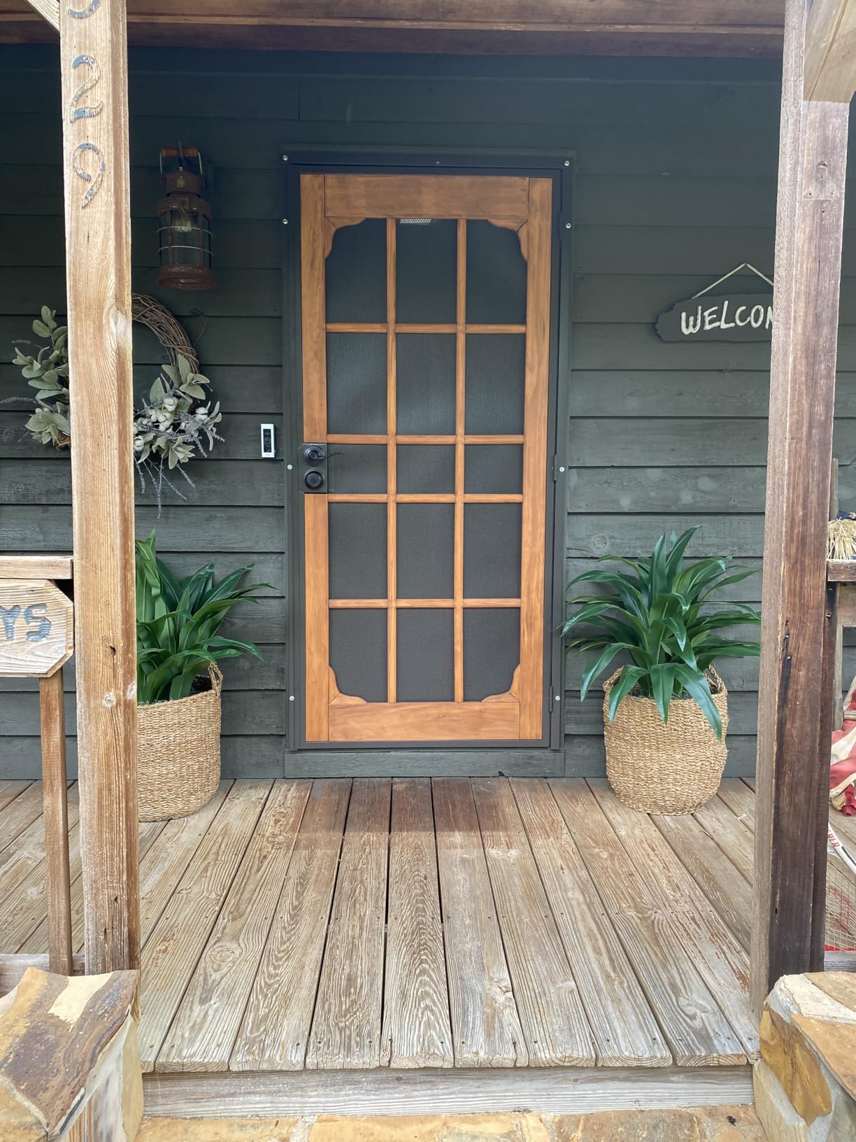 Prime-Line 3809BZ3068-I-WF Woodguard Steel Security Door, Bronze | Traditional Screen Door Style, Steel and Wood Construction, Non-Handed, Single Pack customer photo 2