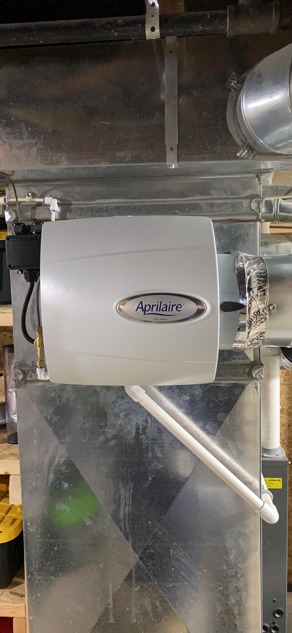 AprilAire 500M Whole-House Humidifier, Manual Compact Furnace Humidifier, Large Capacity Whole-House Humidifier for Homes up to 3,600 Sq. Ft., White customer photo 2