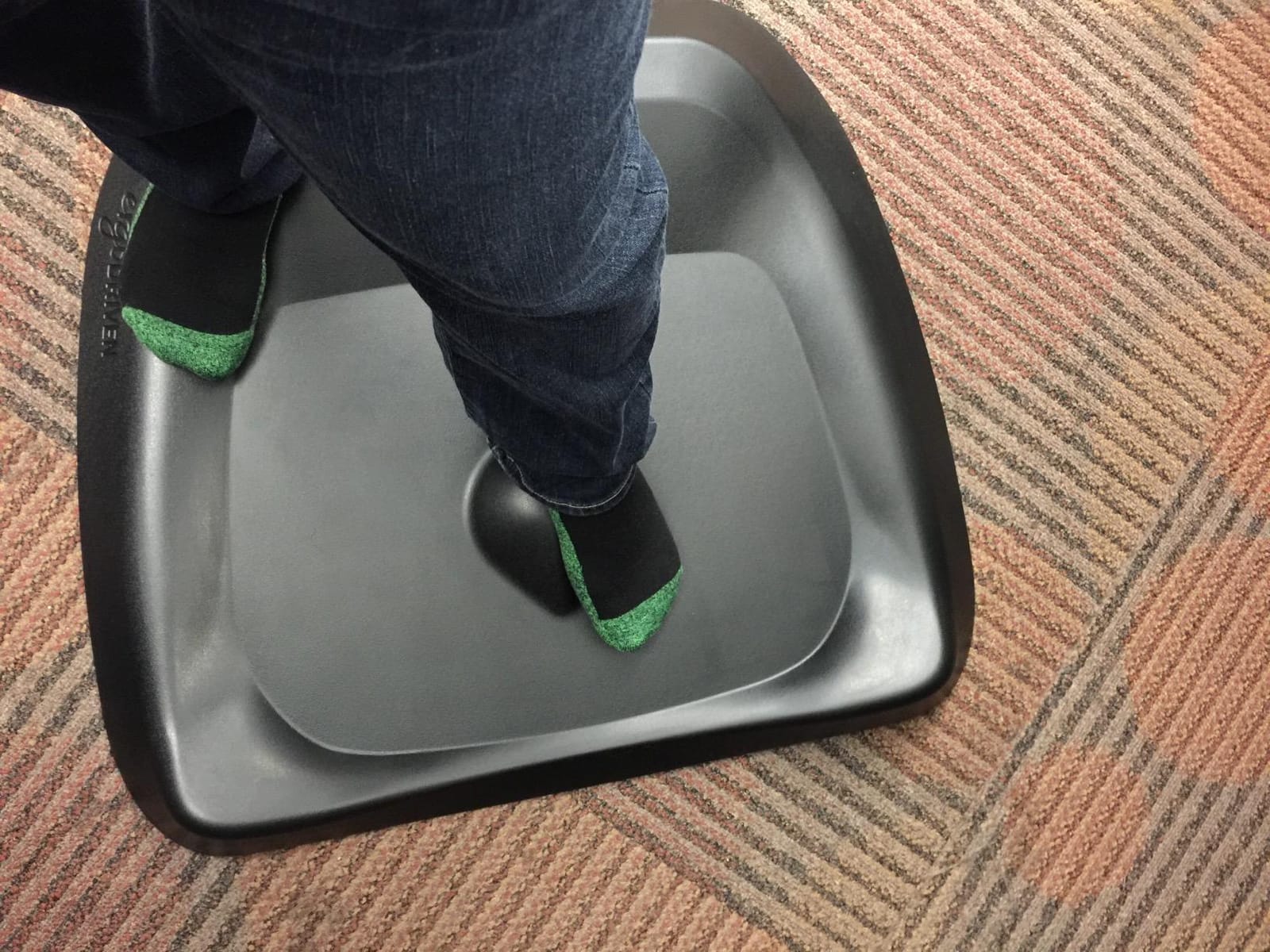The Standing Desk Mat - Topo by Ergodriven | Premium Not-Flat Anti-Fatigue Standing Desk Mat with Calculated Terrain | Ultra-Thick Deluxe Comfort Foam, Durable, PVC-Free | Obsidian Black customer photo 2
