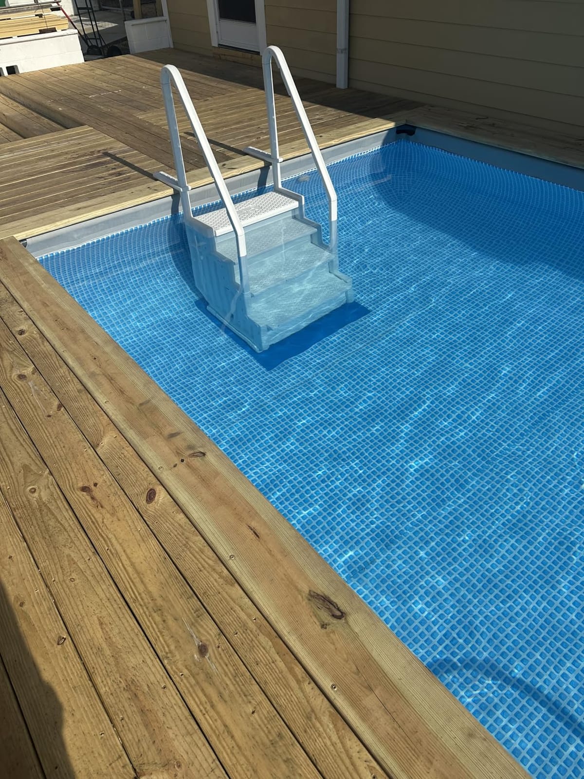 Blue Wave Easy Pool Steps Above Ground Pool Ladder with Anti-Slip Wide Stairs and Handles for 48-54