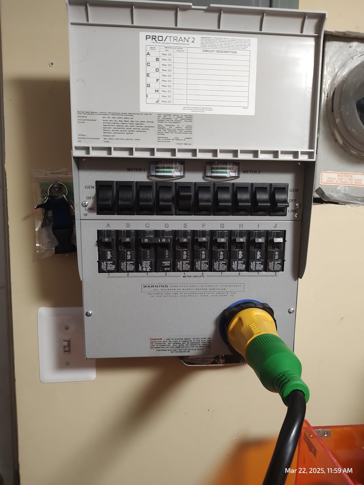 Reliance A510A Pro/Tran2 50-Amp 10-Circuit 2 Manual Transfer Switch with Optional Power Inlet customer photo 2