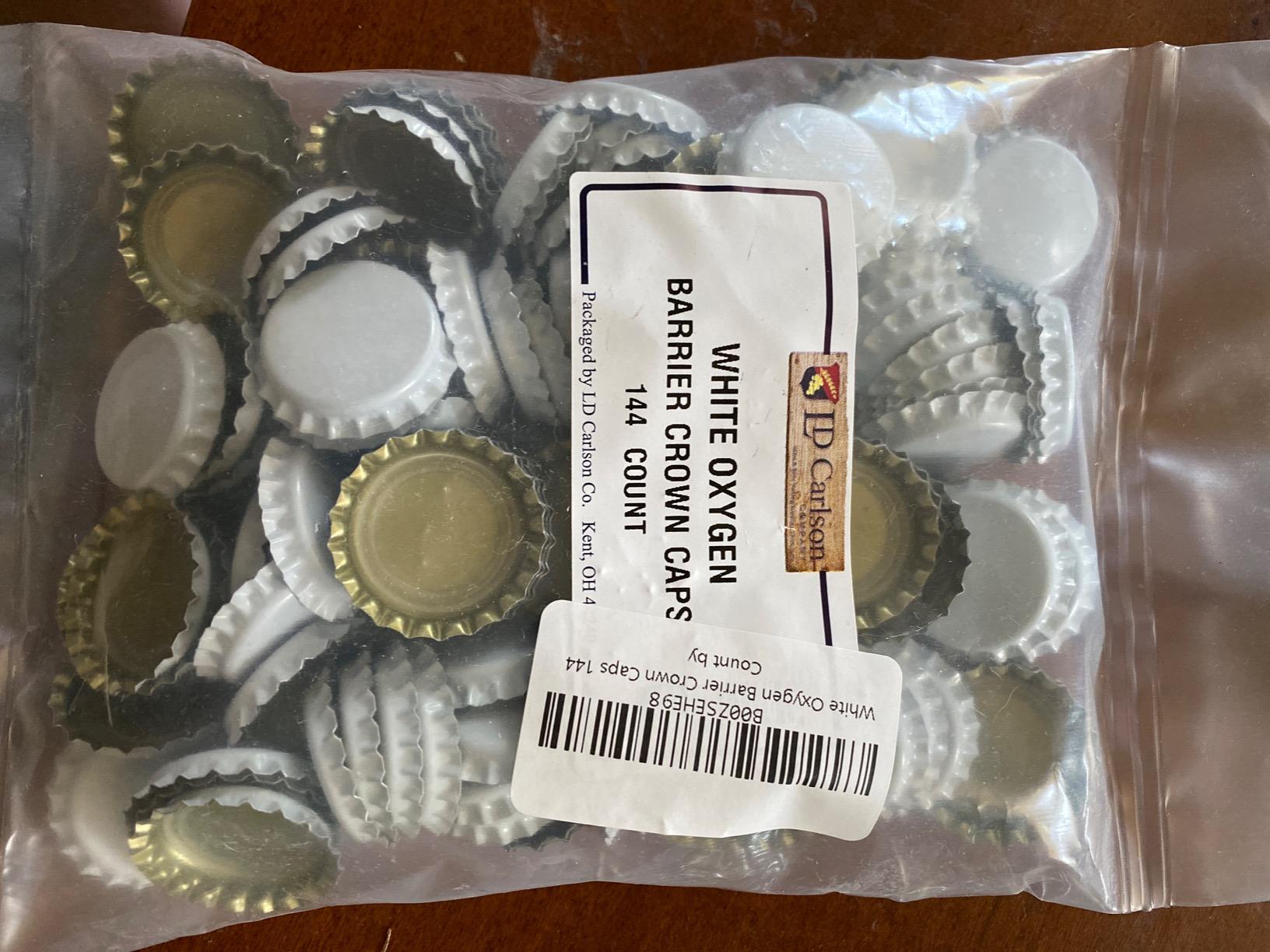 Beer Bottle Crown Caps - Oxygen Absorbing for Homebrew - 144 Count (White) customer photo 1