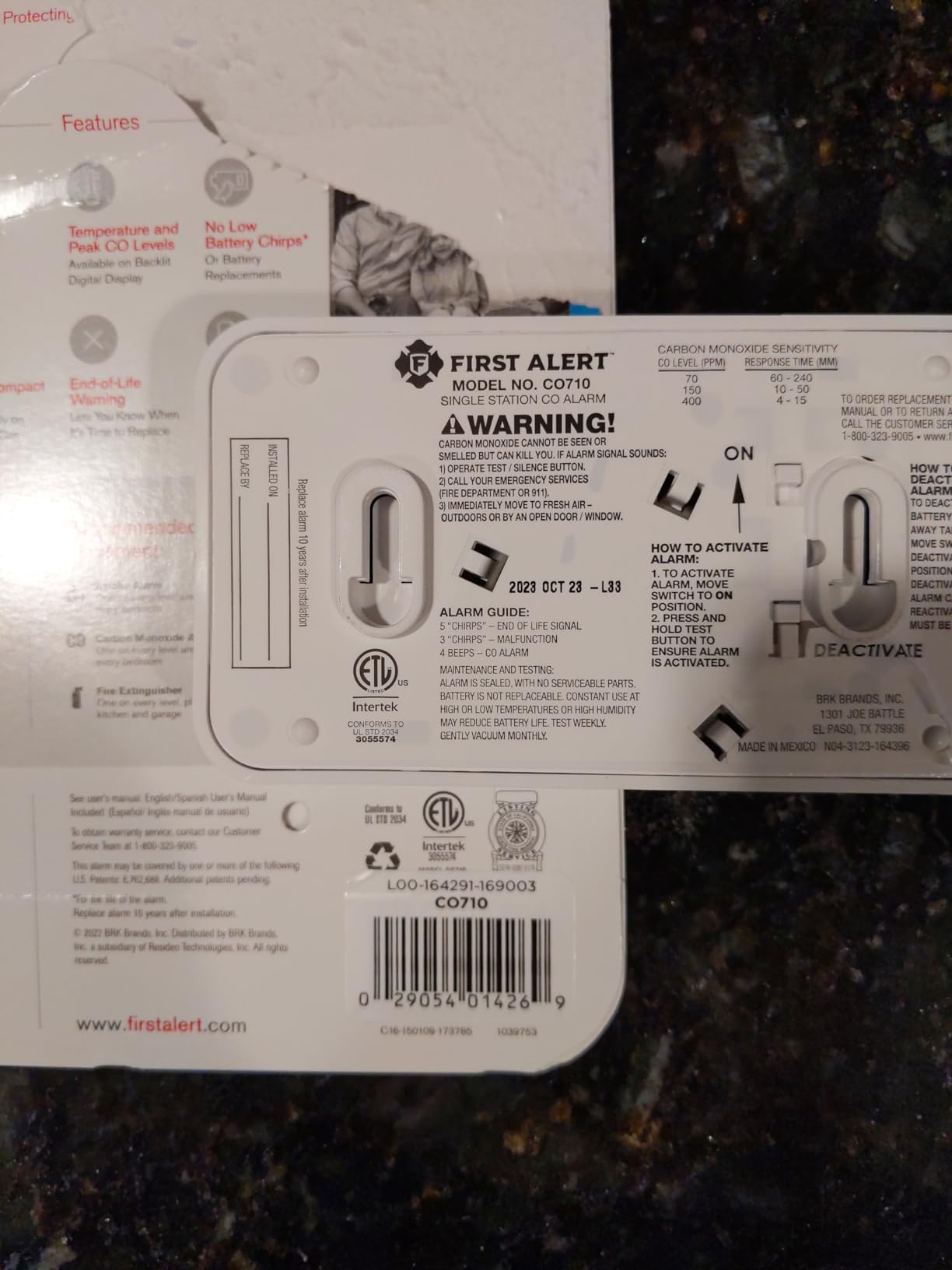 First Alert CO710 Carbon Monoxide Detector with 10-Year Battery and Digital Temperature Display | CO710 customer photo 2