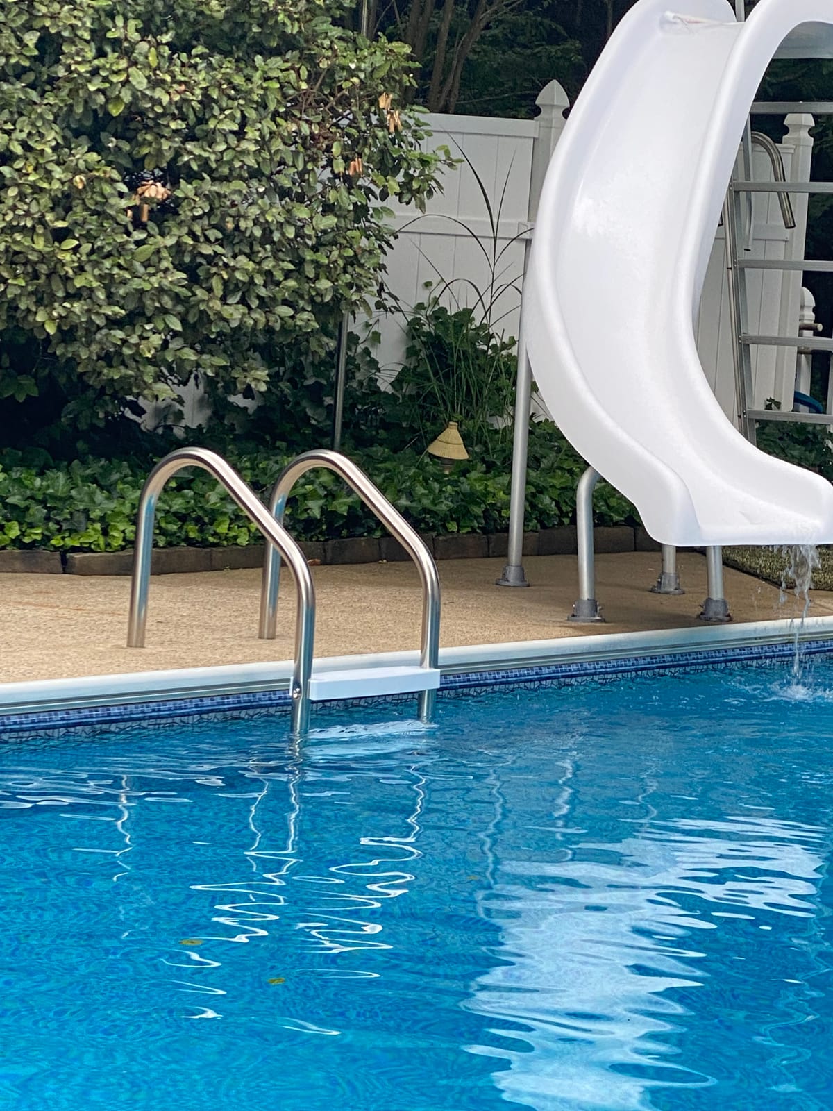 Aqua Select 3 Step Stainless Steel Pool Ladder | 250 Pound Capacity | with Non-Slip Plastic White Steps | Entry and Exit System for Inground Swimming Pools | 1.9 Inch Outer Diameter customer photo 1