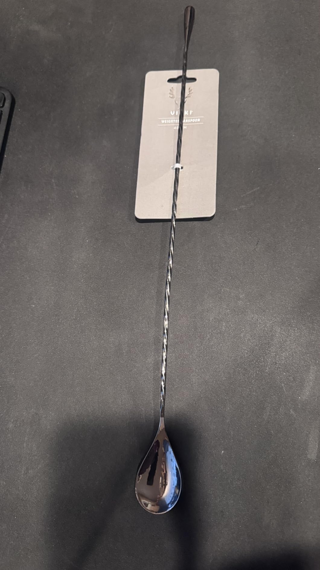 Viski Stainless Steel Weighted Barspoon, Japanese Style Twisted Stem Handle, Teardrop Weight, Silver customer photo 1