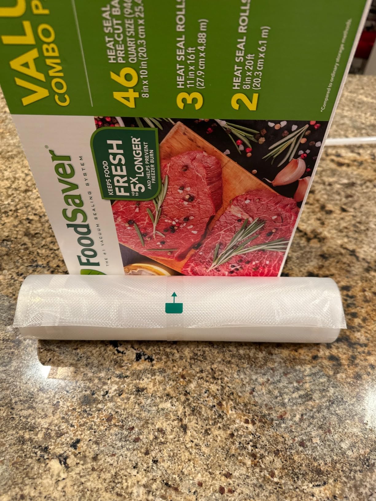FoodSaver Custom Fit Vacuum Sealer Rolls, Airtight Food Storage and Sous Vide Rolls, BPA-Free, 11 x 16' (Pack of 3) customer photo 2