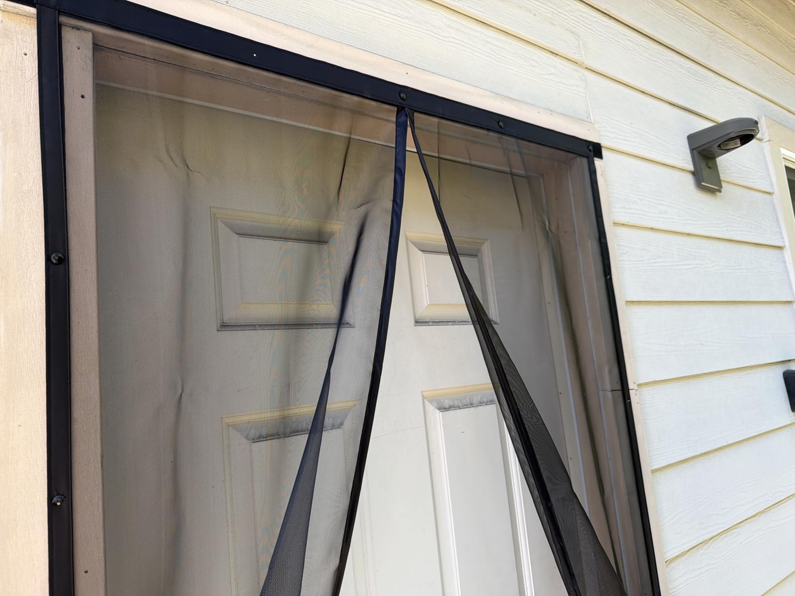 Flux Phenom Magnetic Screen Door - Bugs Out, Breeze in - 9min Install Auto-Sealing Heavy Duty Double Stitched Mesh, 52 Magnets, Hands Free Sliding & Patio Doors Net, Pet & Kid Friendly, 38 x 82 Inch customer photo 2