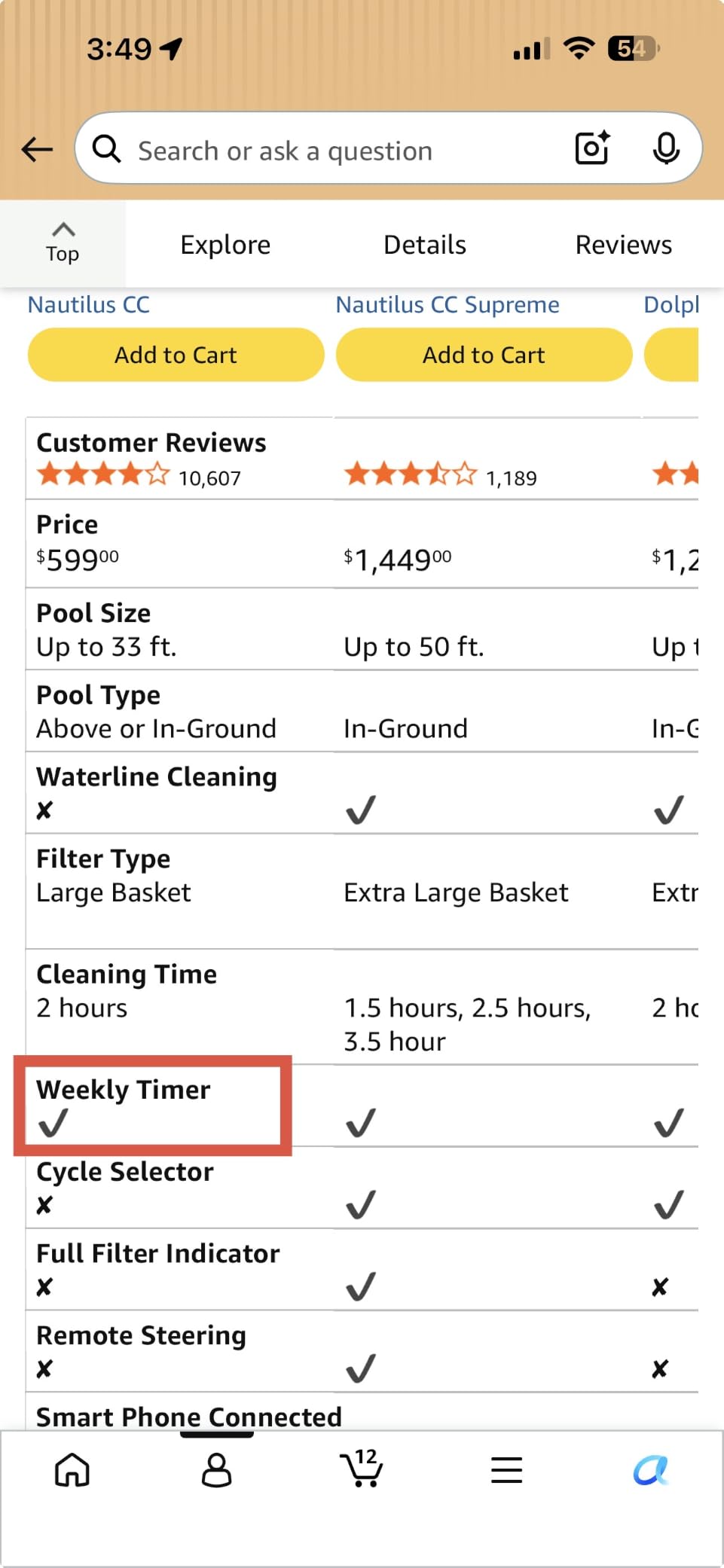 Dolphin Nautilus CC Automatic Robotic Pool Vacuum Cleaner, Wall Climbing Scrubber Brush, Top Load Filter Access, Ideal for Above/In-Ground Pools up to 33 FT in Length customer photo 1
