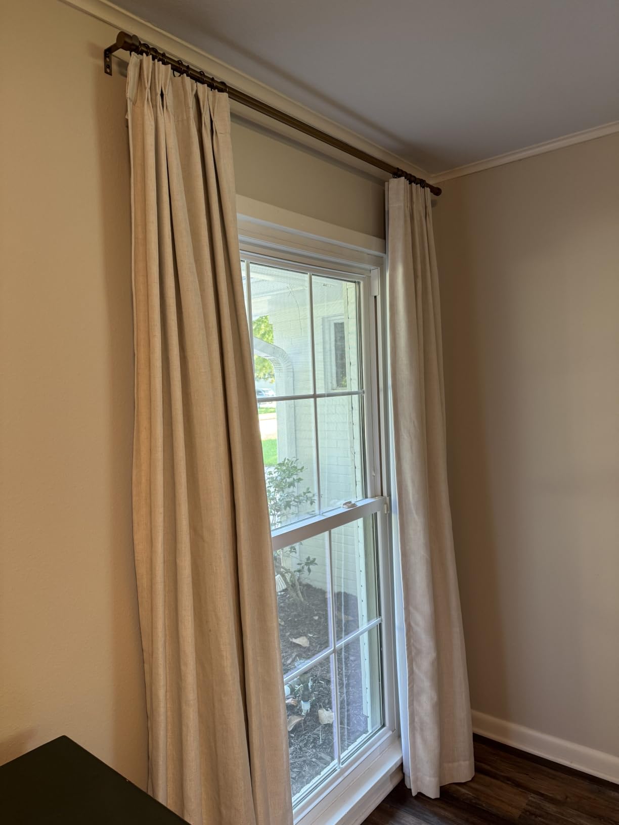 Ivilon Drapery Window Curtain Rod - End Cap Style Design 1 Inch Pole. 48 to 86 Inch Color Warm Gold customer photo 1