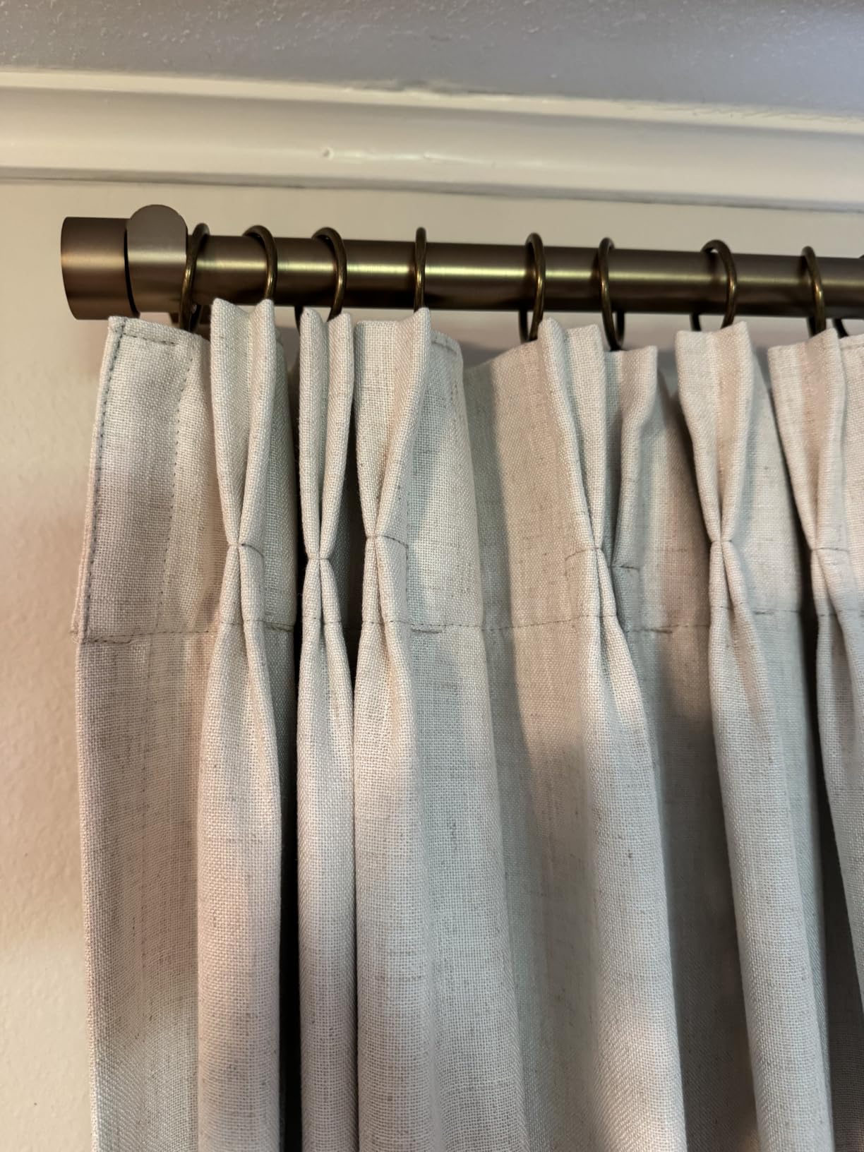 Ivilon Drapery Window Curtain Rod - End Cap Style Design 1 Inch Pole. 48 to 86 Inch Color Warm Gold customer photo 2