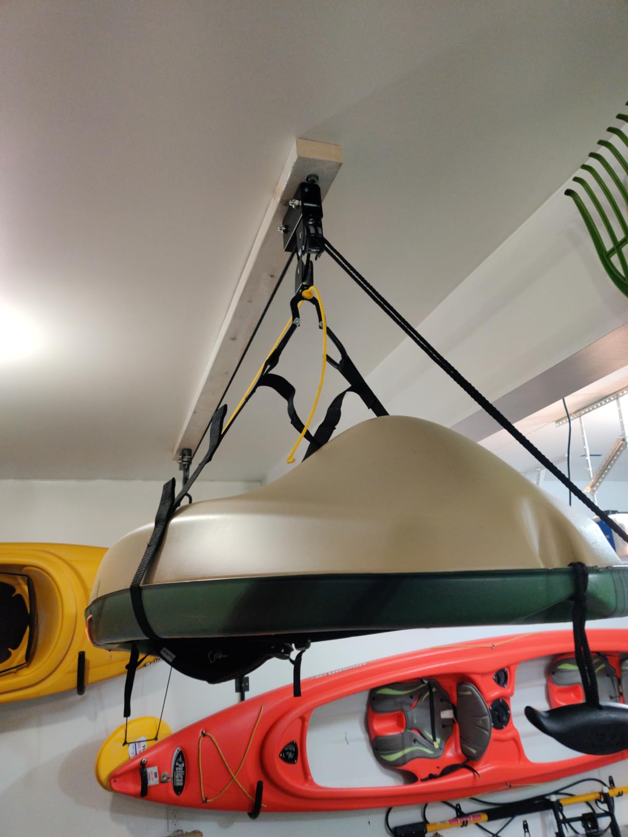 RAD Sportz Kayak Hoist 2-Pack Quality Garage Storage Canoe Lift with 125 lb Capacity - Pulley System | Kayak Hanger for Canoes, Bikes, Ladders, and More - Fits Ceilings up to 12ft customer photo 1