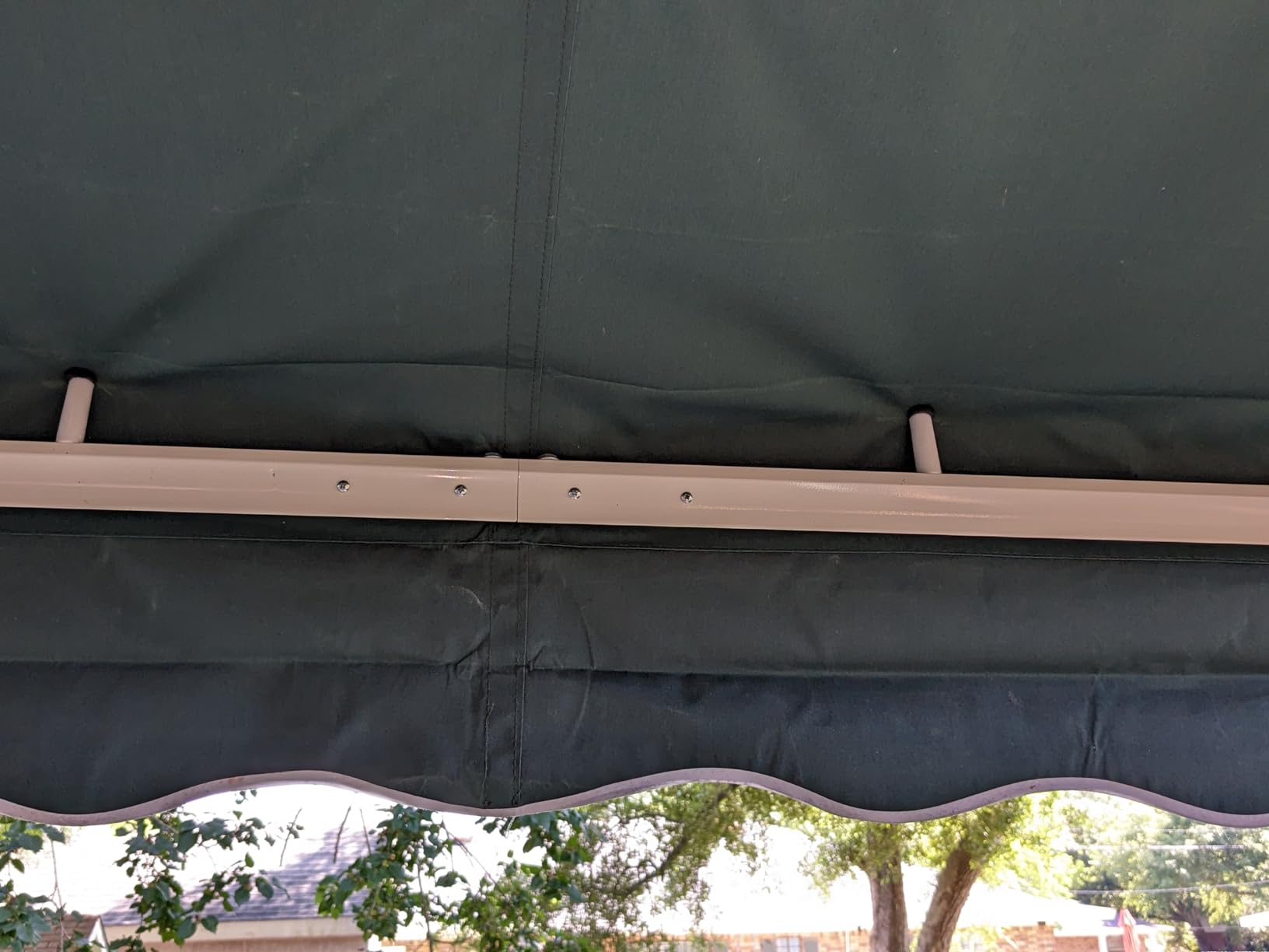 Outsunny 10' x 8' Patio Retractable Awning with Crank Handle Beige | Manual Patio Awnings, Sunshade Shelter, UV & Water-Resistant Fabric, Aluminum Frame, for Deck Balcony Yard customer photo 2