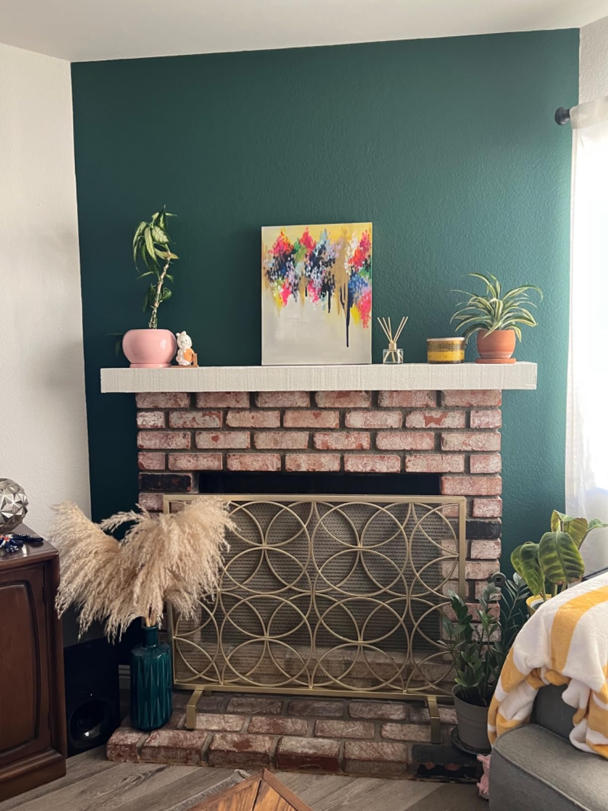 Christopher Knight Home Valeno Single Panel Iron Fireplace Screen, Gold customer photo 2