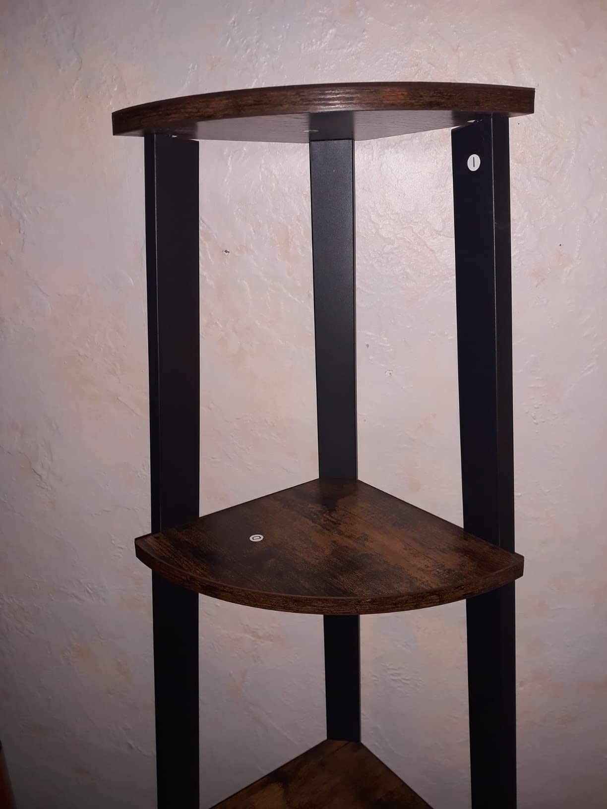 VASAGLE 4-Tier Corner Shelf Stand, Modern Ladder Shelf | Plant Stand for Living Room, Office, Kitchen, Rustic Brown and Matte Black, BARNET Collection ULLS34X customer photo 2