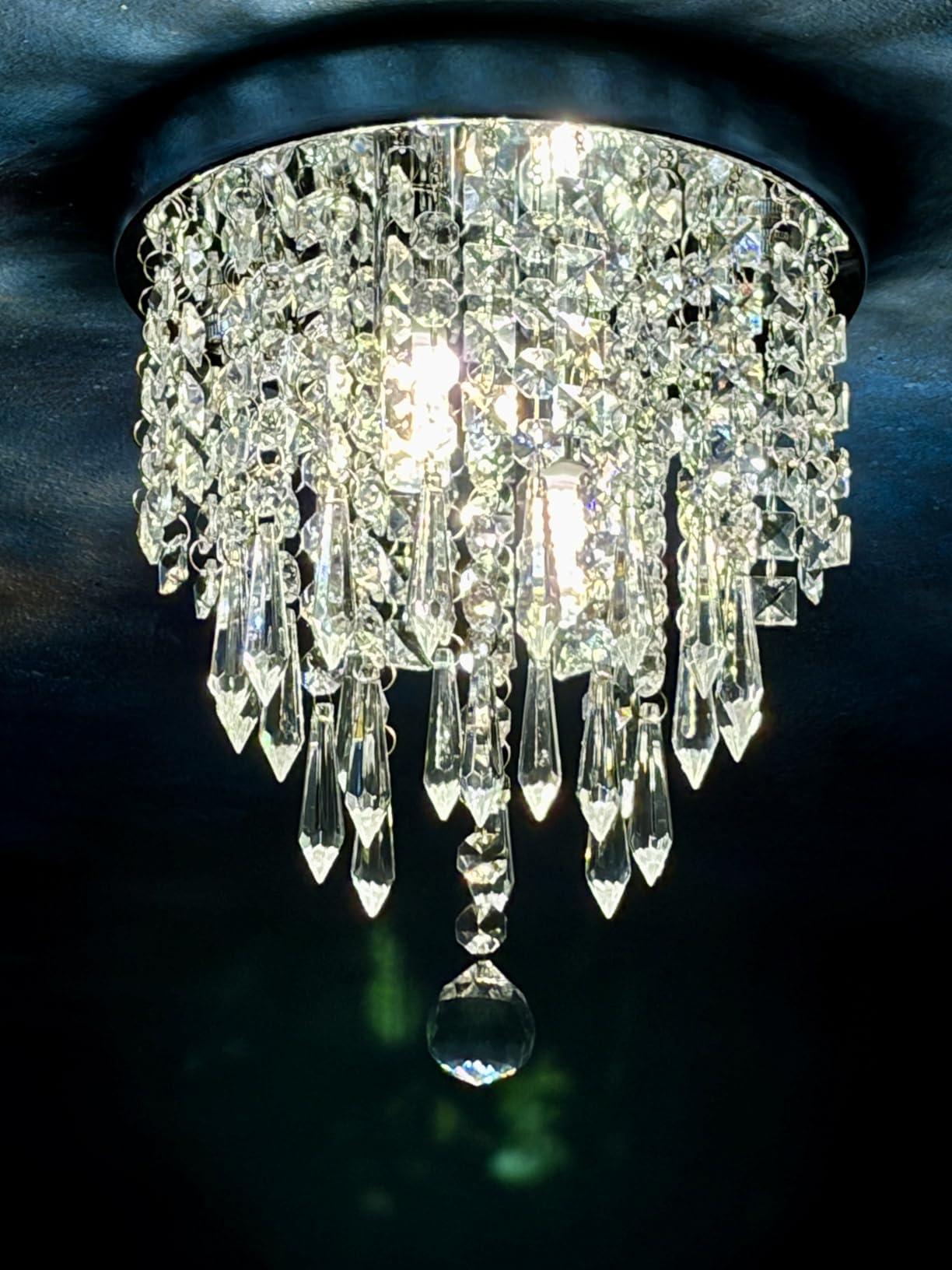 lifeholder Mini Chandelier, Crystal Chandelier Lighting, 2 Lights, Flush Mount Ceiling Light, H10.4'' x W8.66'' Modern Chandelier Lighting Fixture for Bedroom, Hallway, Bar, Kitchen, Bathroom customer photo 1
