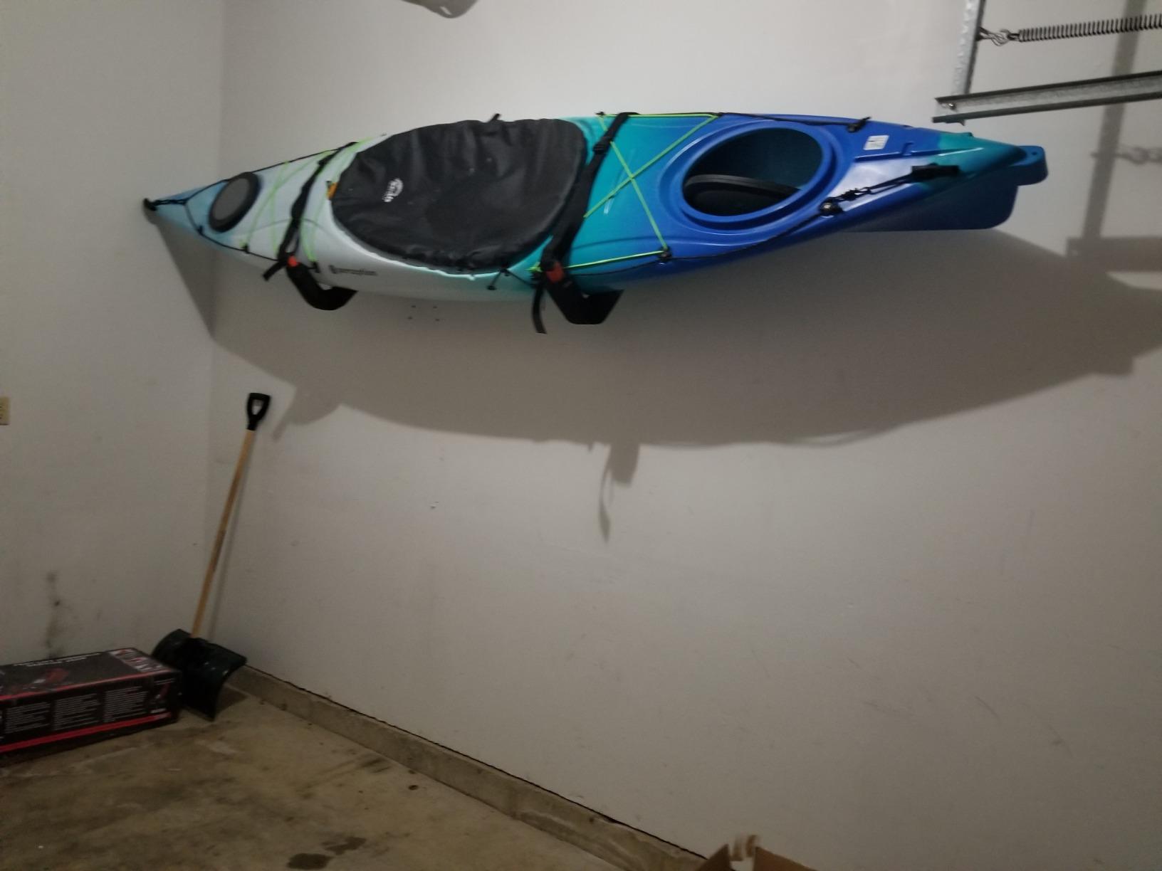 Kayak Storage Hooks - Set of 2 Wall Mount Garage Hangers - 125lbs Capacity Rack for Paddleboards, Surfboards, or Snowboards by Rad Sportz (Orange) customer photo 1
