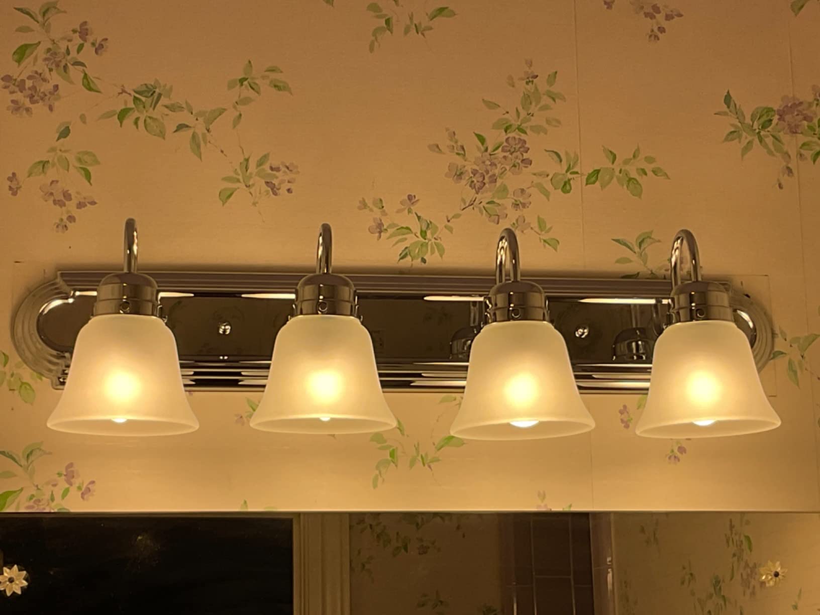 Kichler 3-Light Bathroom Vanity Light, Brushed Nickel, Clear Satin Etched Glass for Bathroom Mirrors (24
