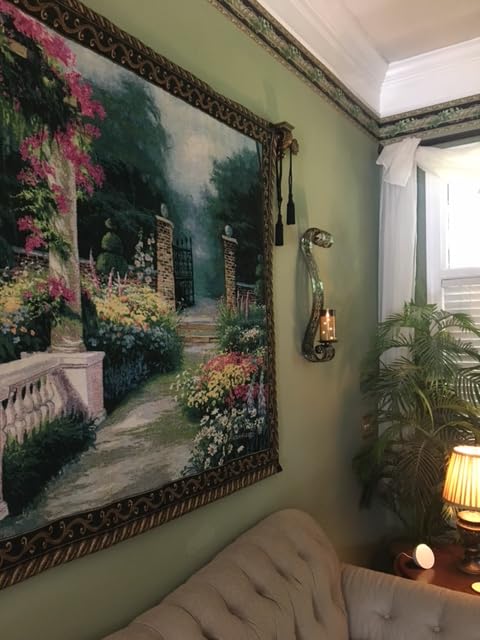 1-Inch Diameter Single Window Treatment Curtain Rod, Acanthus Finial Style II, 48-inch to 84-inch Adjustable, Antique Gold customer photo 2