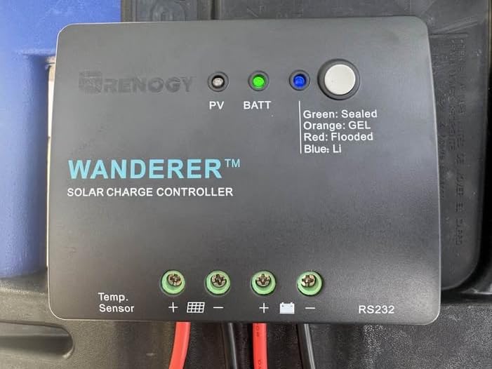 Renogy Wanderer Li 30A PWM Solar Charge Controller 12V for Solar Panels | 25V PV input, LED, AGM/Gel/Flooded (auto), Li (manual), overcharge/short protection, negative ground, temp comp, for RVs customer photo 1