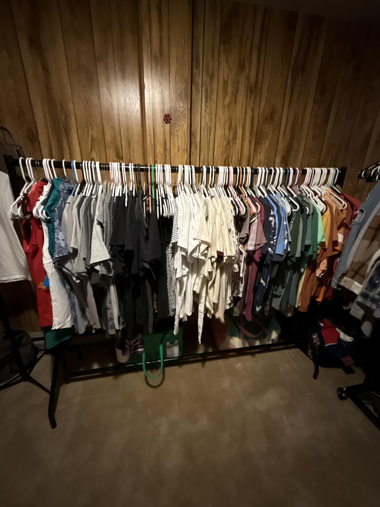 Amazon Basics Heavy Duty Portable Rolling Garment Rack, Hanging Clothes Organizer Rail for Display and Storage, Easy to Assemble, 72 x 60 inches, Black customer photo 1