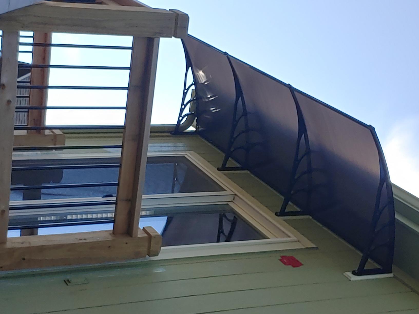VIVOHOME Polycarbonate Window Door Awning Brown 38 Inch x 115 Inch | Awning Canopy Brown with Black Bracket customer photo 1