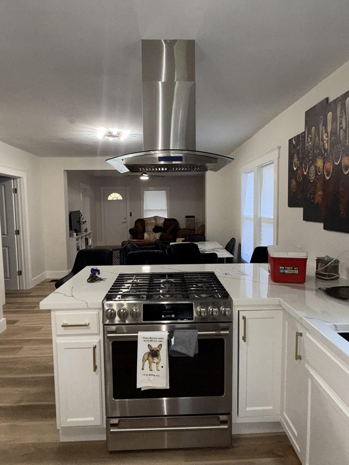 30 in. Lumin Coll 380 CFM Ducted Island Range Hood, LED, Stainless Steel | Cosmo COS-668ICS750 Soft Touch Controls, 3 Fan Speeds, Permanent Dishwasher-Safe Baffle Filters, Glass Visor customer photo 2