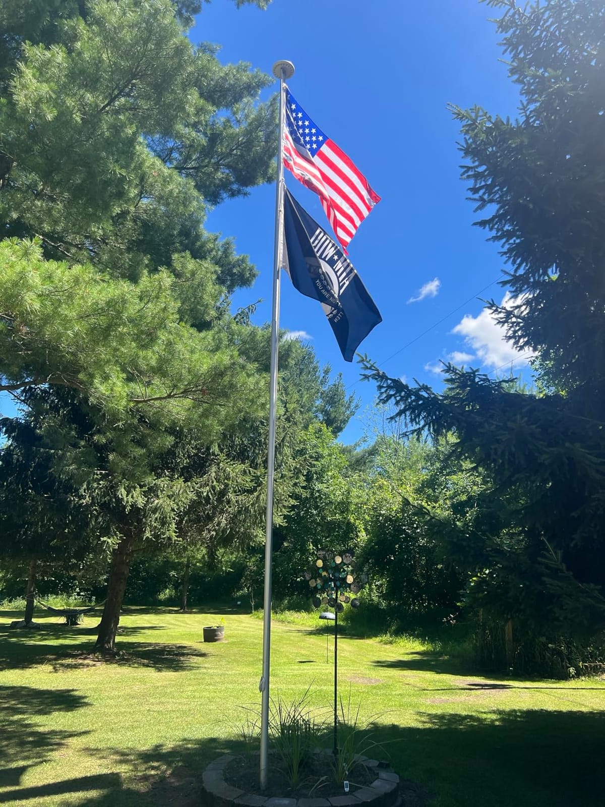 20FT Sectional Flag Pole Kit, 14 Gauge Extra Thick Heavy Duty Aluminum Outdoor In ground Flagpole for Residential or Commercial, Silver customer photo 2