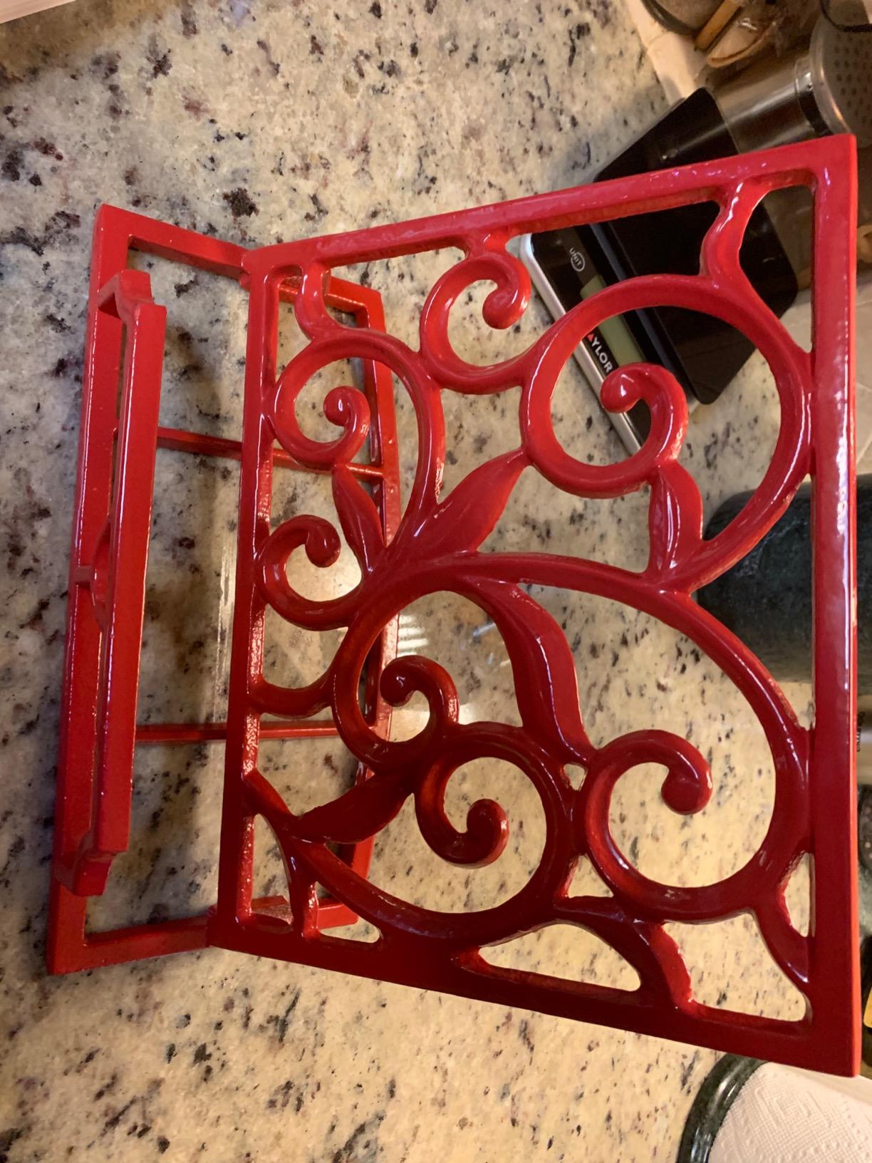 JOGREFUL Cast Iron Cookbook Stand, Kitchen Recipe Holder Classic Latte Gold, Heavy-Duty Book Vintage Holder, Reading Rest Holder for Easel/Counter/Books/Magazine/iPad/Bible customer photo 2
