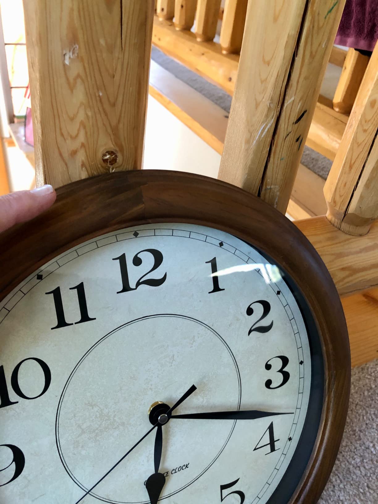 Kesin Wall Clock Wood 14 Inch Silent Wall Clocks Large Decorative | Battery Operated Non Ticking Analog Retro Clock for Living Room, Kitchen, Bedroom customer photo 2
