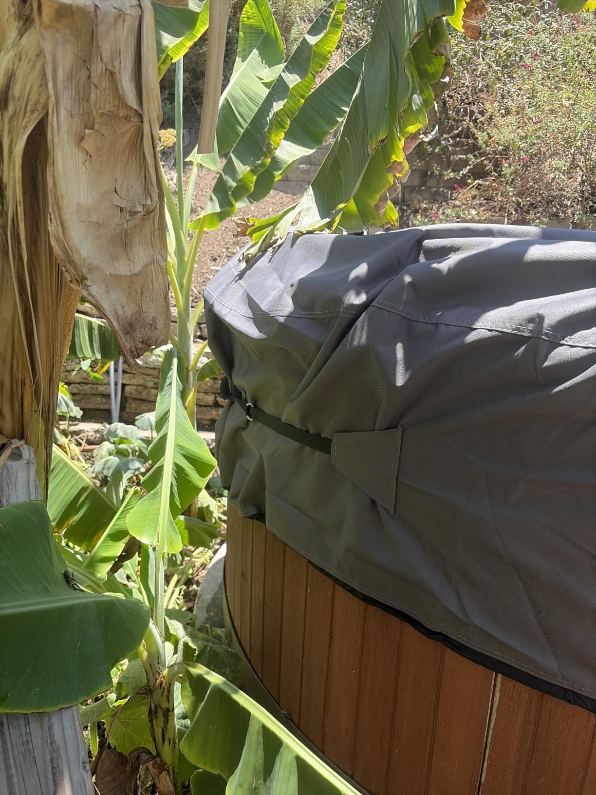 Waterproof Hot Tub Cover Outdoor Spa Cover (91''x 91''x20) | 600D Heavy Duty Polyester Hot Tub Cover Protector(Brown) customer photo 2