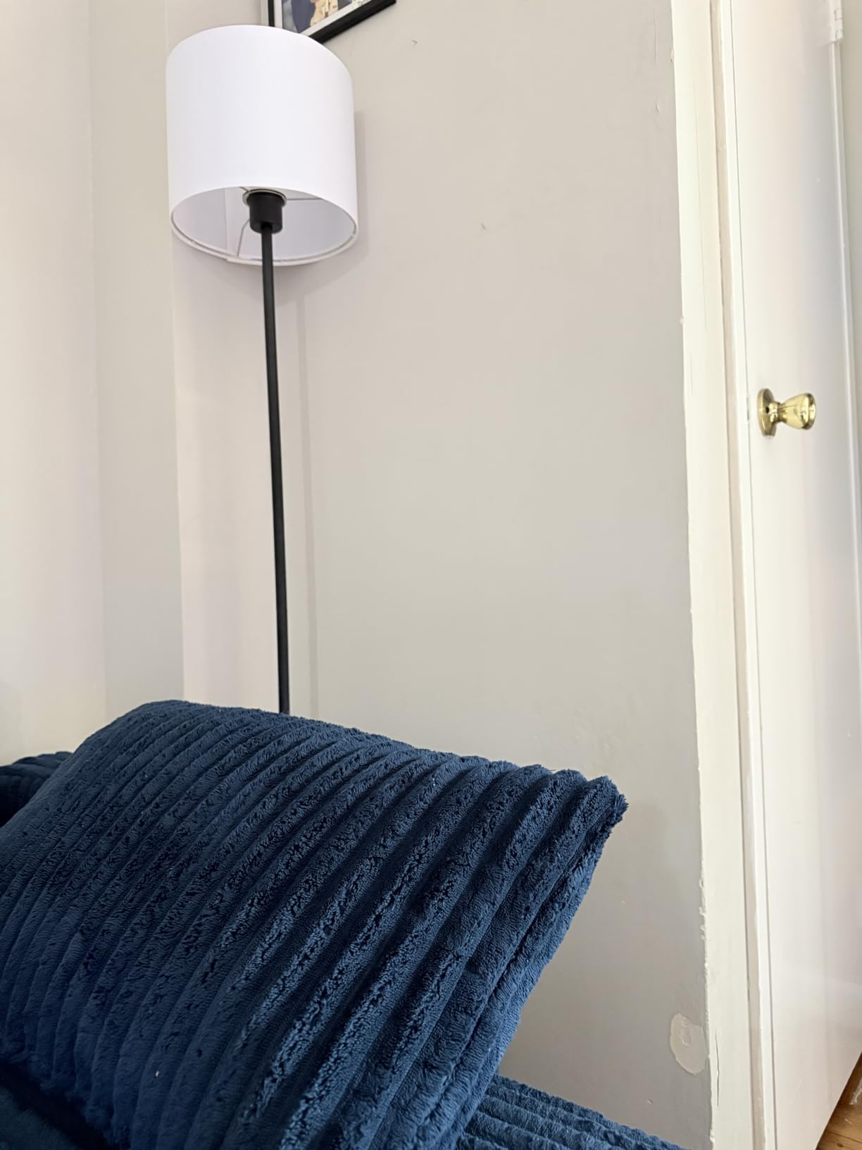 Modern Floor Lamp Simple Design with White Shade & Foot Pedal Switch | 60 inch Black Floor Lamp (Without Bulb), Tall Lamps for Living Room Bedroom Office Dining Room Kitchen customer photo 2