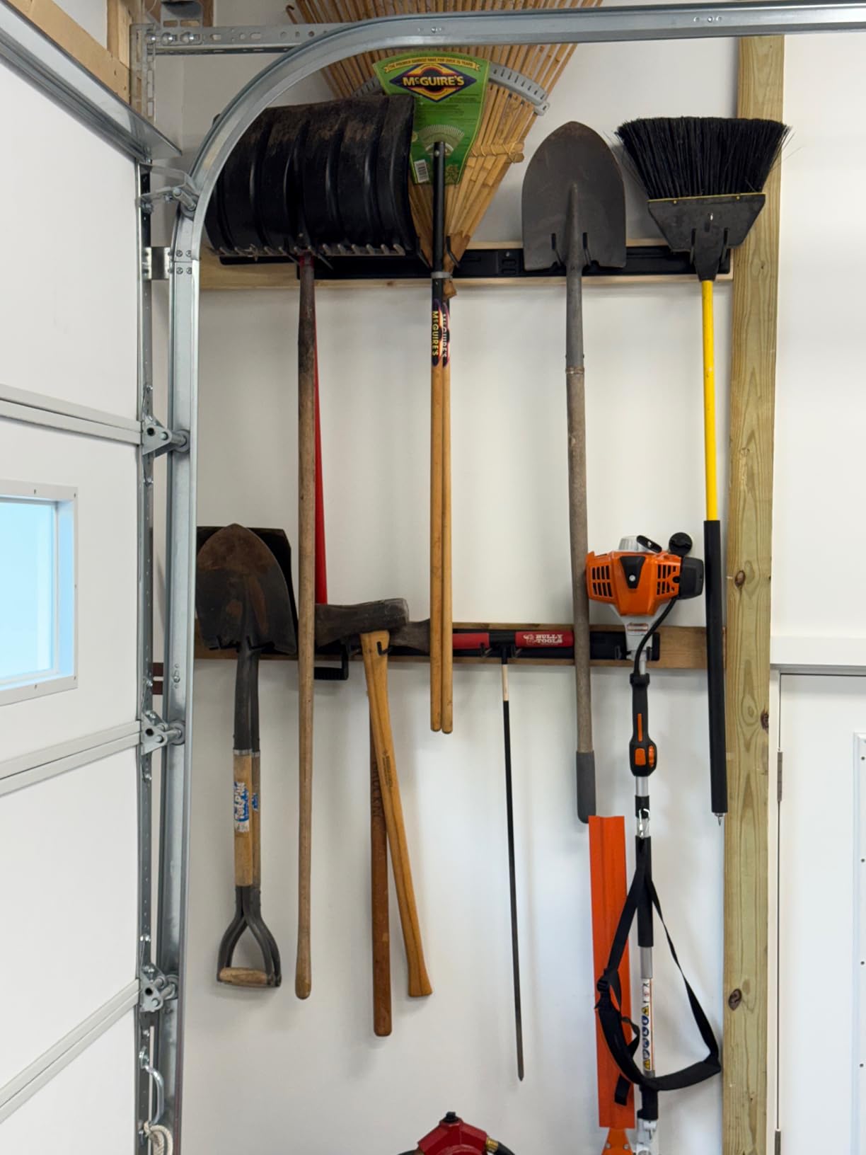 StoreYourBoard Garage Tool Organizer, 36 in, Holds 250 lb | Garden Tool Rack Wall Mount, Garden Tool Organizer, Shovel Wall Mount, Rubber Coated Hooks customer photo 2