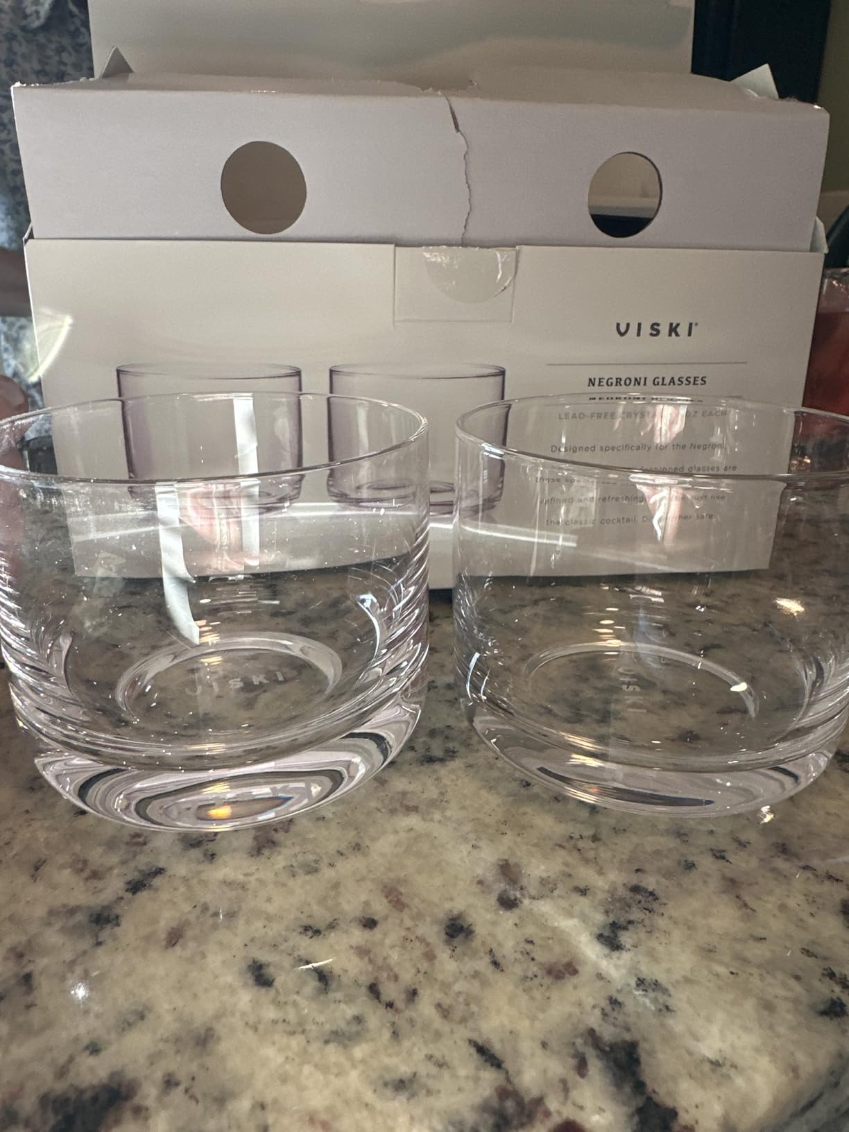 Viski Raye Crystal Negroni Glasses, Lowball Cocktail Glasses Premium Crystal Glassware, 8oz Tumbler Glasses Set of 2 customer photo 2