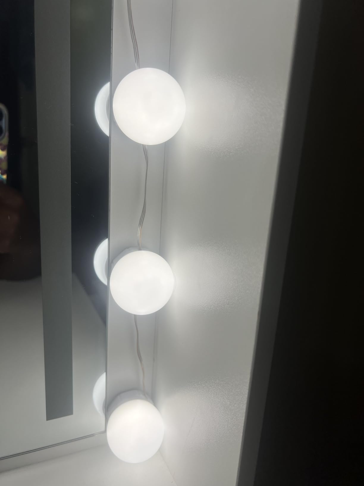 Consciot LED Vanity Lights for Mirror, Hollywood Style 10 Dimmable Bulbs | Adjustable Color & Brightness, USB Cable, Mirror Lights Stick on for Makeup Table Dressing Room Mirror customer photo 2