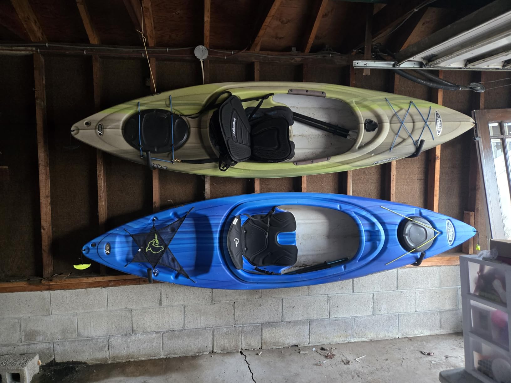 Kayak Storage Rack, Heavy Duty Wall Mount Kayak Hanger for Secure Storage, Garage Hooks for Kayaks, SUP Paddle Boards, Canoes, Surfboards customer photo 2