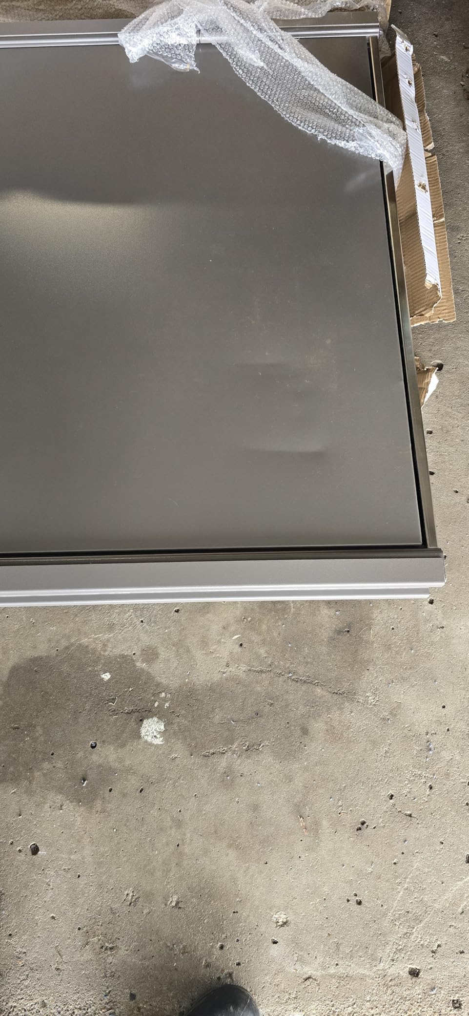 VIZ-PRO Quick Mount Steel Security Door with Frame and Hardware, Gray Left Side-Hinged Inward, 39 9/16