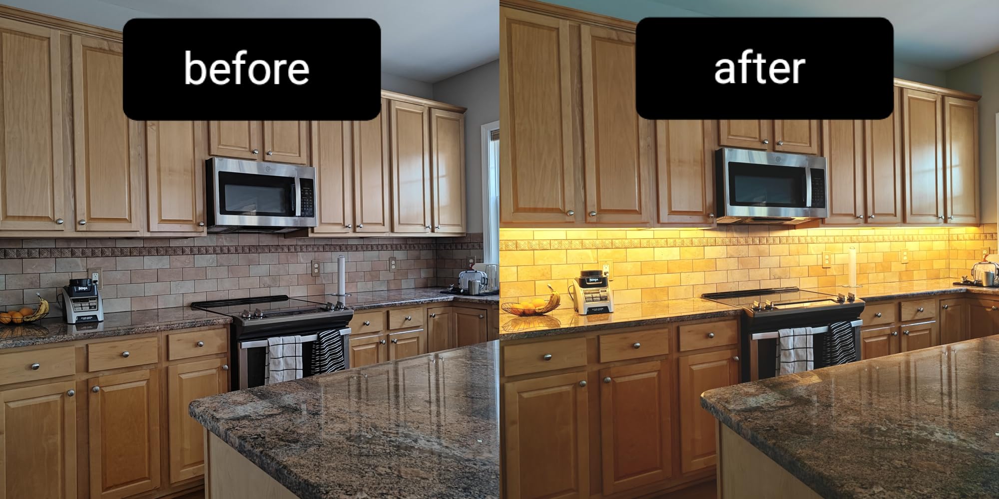 Under Cabinet Lighting Kit, 6 PCS 20 Inches Flexible LED Strips, 24W, 1800 Lumen, Warm White 2700K. Suitable for Kitchen Counters Book Shelf Closet Showcase Workshop-(6-Strip-2700K) customer photo 2