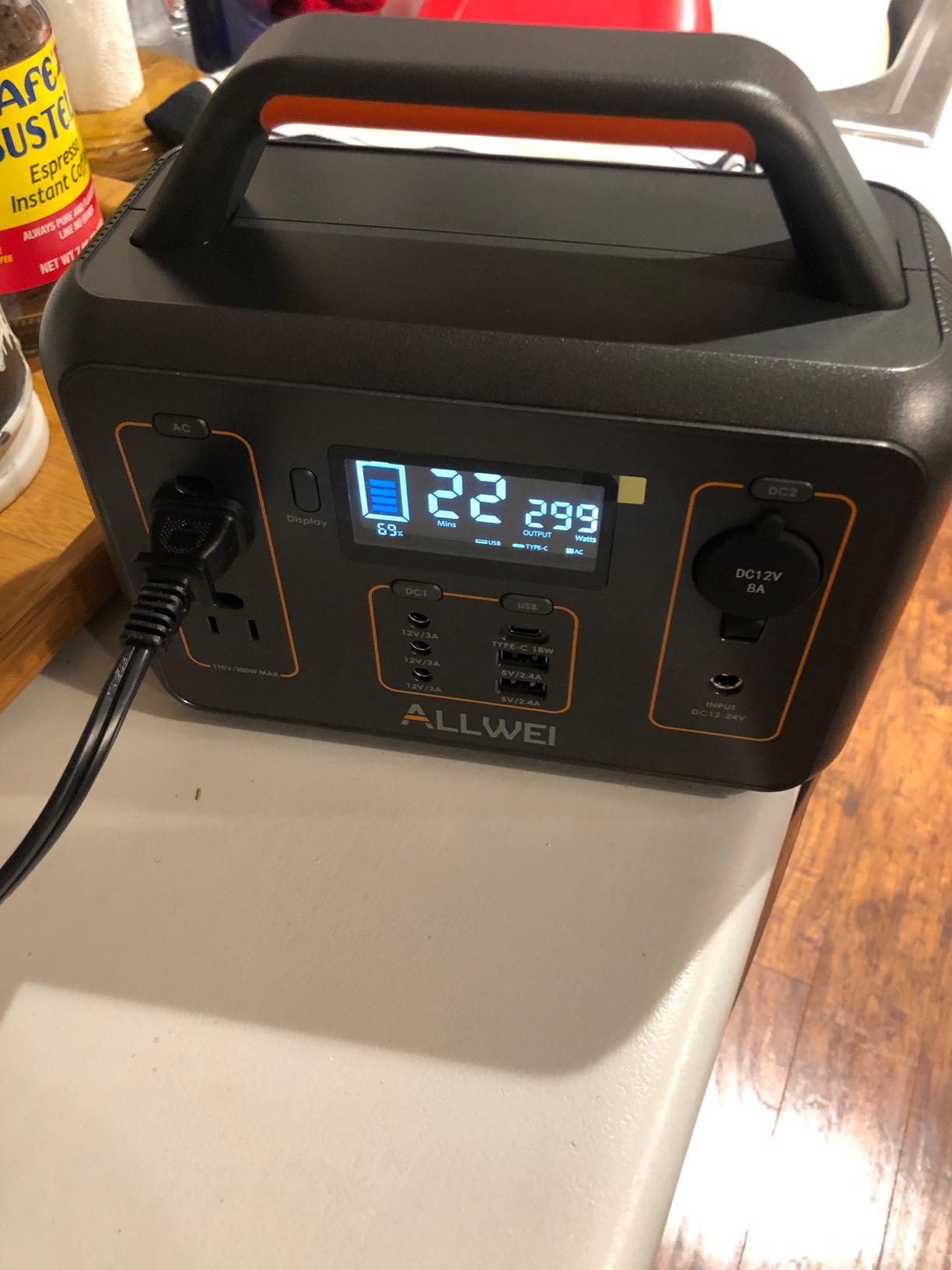 ALLWEI Portable Power Station 300W, 256Wh Solar Generator LiFePO4 Battery | Pure Sine Wave AC Outlet, PD 60W Fast Charging, MPPT & BMS Protection, Compact for Camping Outdoor Home Backup Emergency CPAP customer photo 2