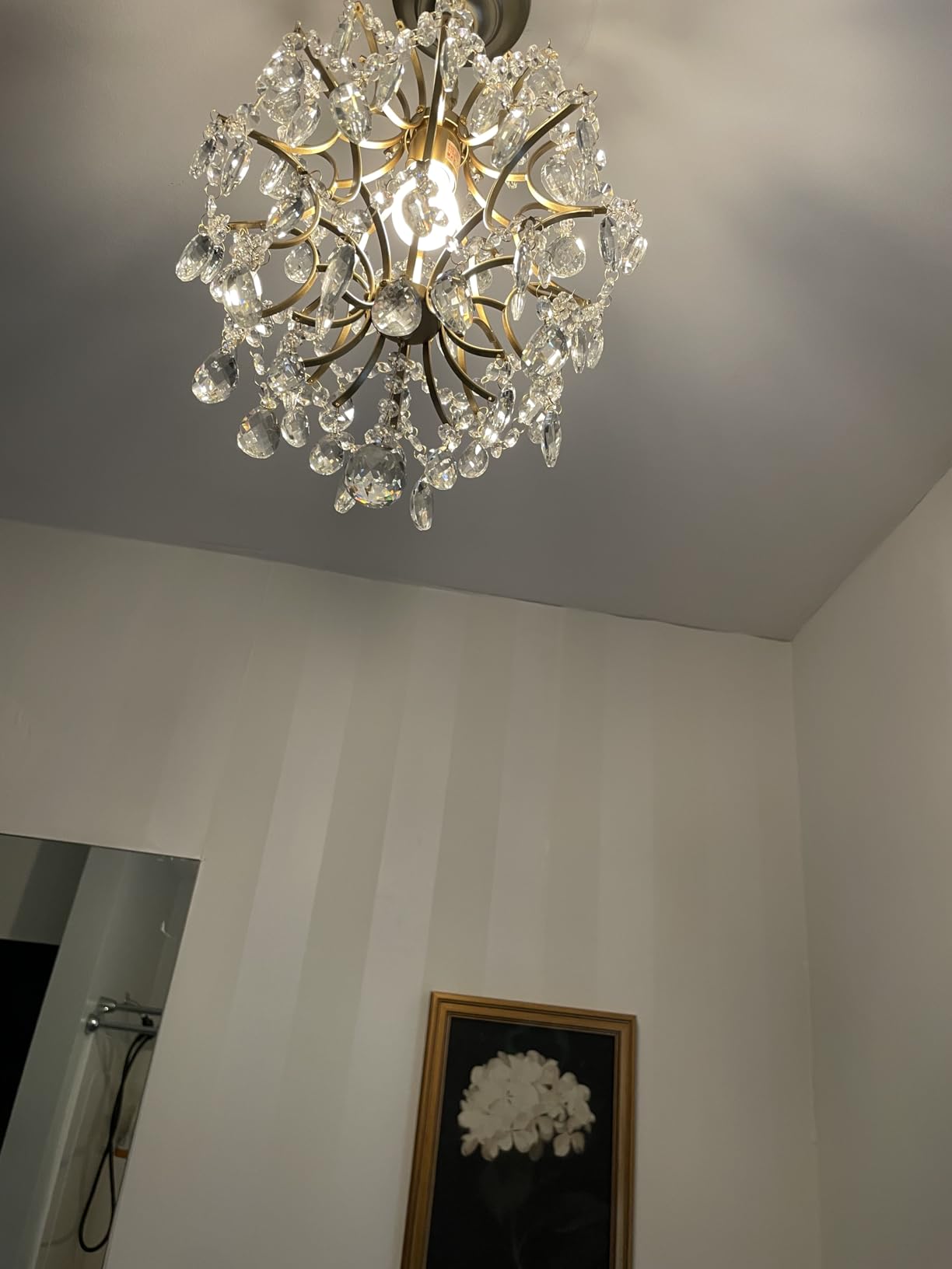 Bestier Modern Gold Pendant Chandelier Crystal Raindrop Lighting Ceiling Light Fixture customer photo 1