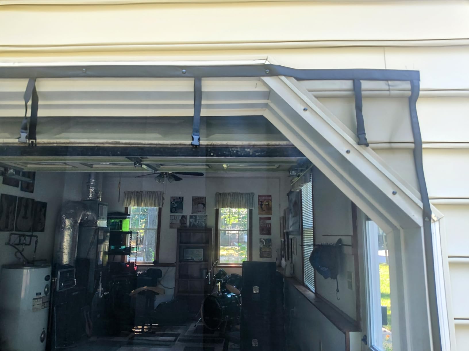 FEGO Garage Door Screen 16x7FT, Magnetic Screen Door with Retractable Fiberglass Mesh and Heavy Duty Weighted Bottom, Easy Assembly&Pass, Hands Free w/ 40 Magnets for 2 Car Garage/Patio/Small Shop customer photo 1