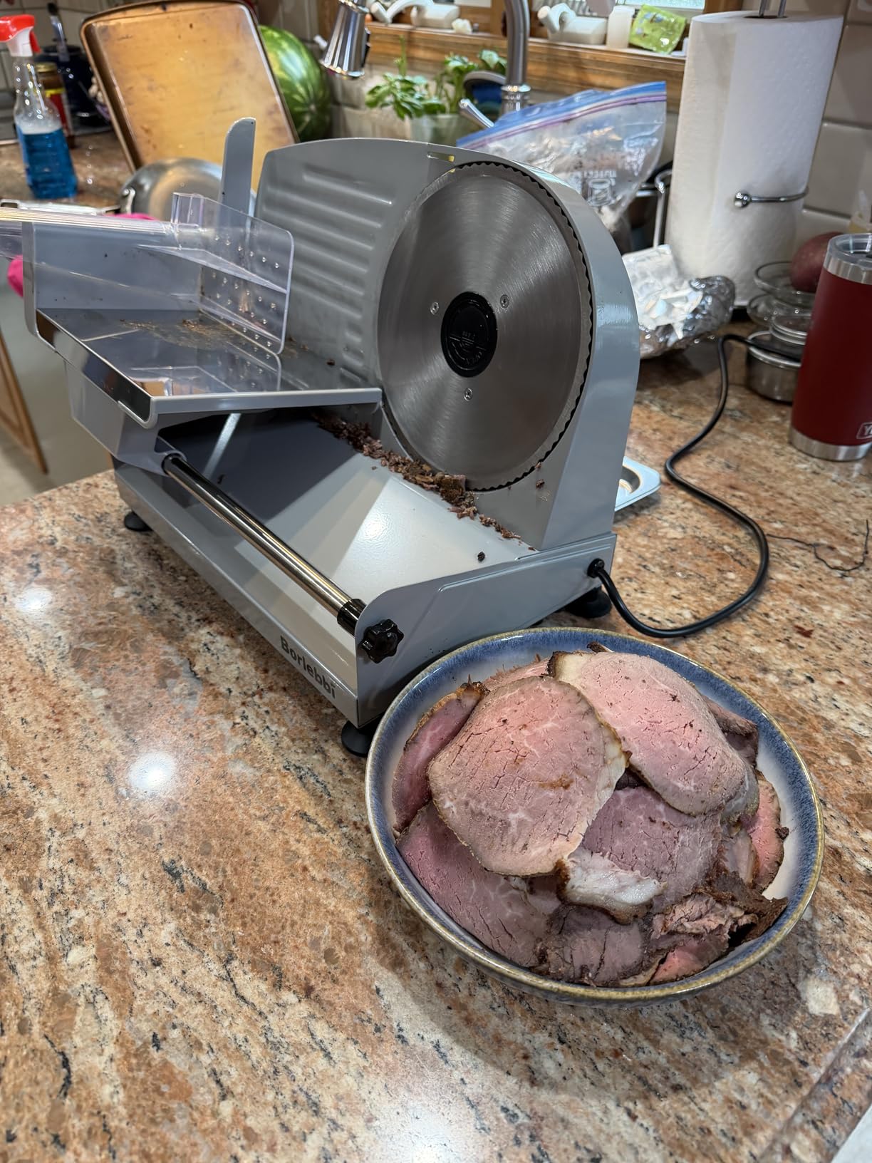 Meat Slicer, 200W Electric Food Slicer with 2 Removable 7.5